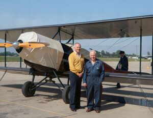Charles Lindbergh and Ted Homan pose in front of our American Eagle